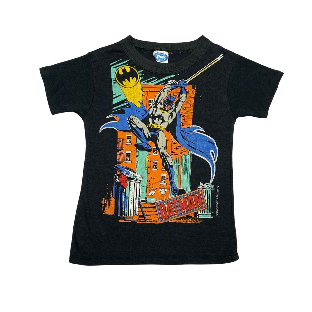 Vintage 1989 Batman DC Comics Graphic T Shirt Kids 10 PCA Apparel Movie Era